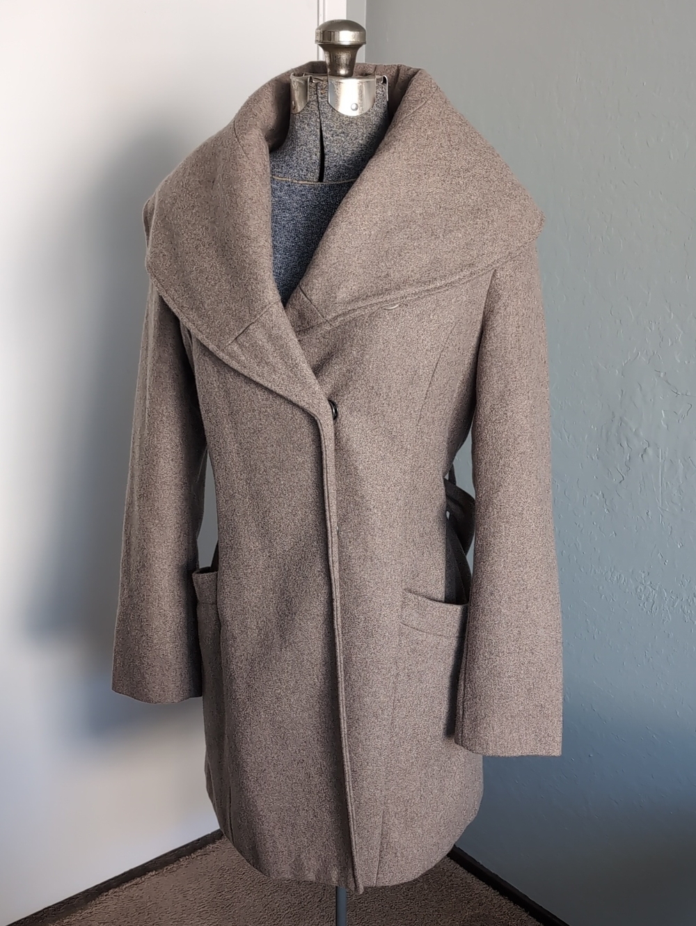 Merona Taupe Wool-Blend Pea Coat